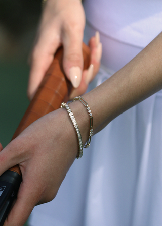 Chris Baguette Lab Grown Diamond Tennis Bracelet