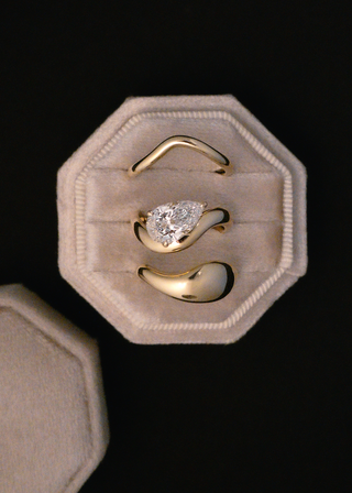 Plain Curved Stacking Ring Wedding Band