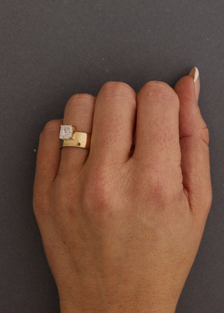1.50 -3.50 CT Asscher CVD Diamond Unique Setting Engagement Ring
