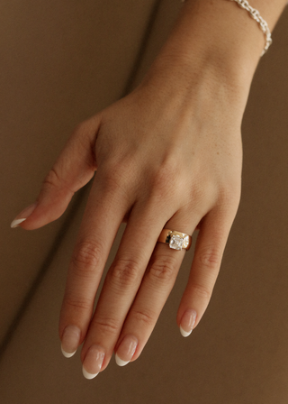 1.50 -3.50 CT Asscher CVD Diamond Unique Setting Engagement Ring