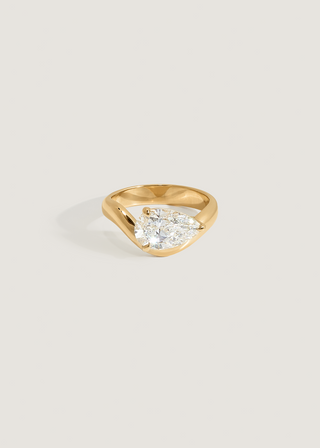 2.0-4.0 CT Pear CVD Diamond Unique Engagement Ring