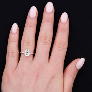 Solitaire Ring with 1.50 CT Cushion Moissanite - violetjewels