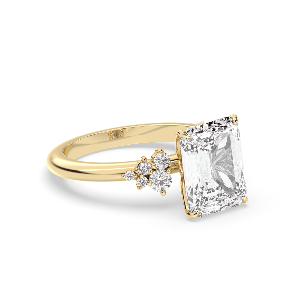 1.0-3.0 CT Emerald Lab Grown Diamond Cluster Engagement Ring