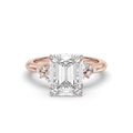 1.0-3.0 CT Emerald Lab Grown Diamond Cluster Engagement Ring