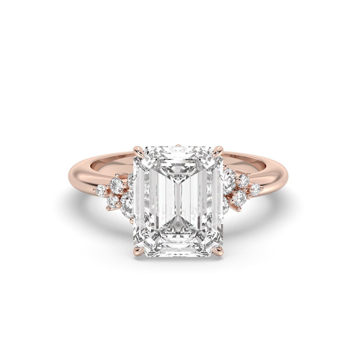 1.0-3.0 CT Emerald Lab Grown Diamond Cluster Engagement Ring