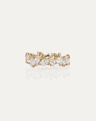 3.0 TCW Pear  Lab Grown Diamond Cluster Wedding Band