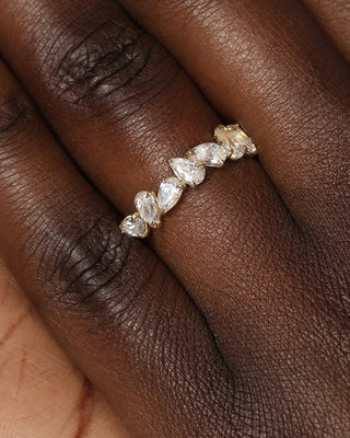 3.0 TCW Pear  Lab Grown Diamond Cluster Wedding Band