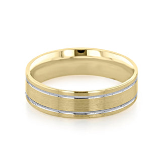 Classic Men's Wedding Band With Brushed Finish Metal - violetjewels