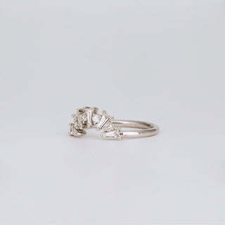 0.48 TCW Tapered Baguette & Round Lab Grown Diamond Cluster Wedding Band