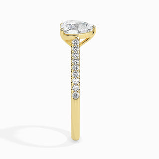 1ct Heart F- VS Diamond Pave Engagement Ring