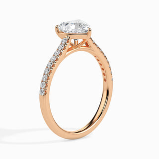 1ct Heart F- VS Diamond Pave Engagement Ring