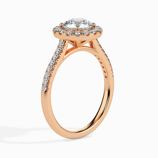 1ct Round F- VS Diamond Halo & Pave Engagement Ring