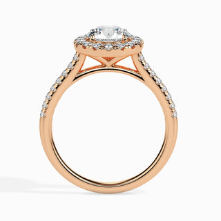 1ct Round F- VS Diamond Halo & Pave Engagement Ring
