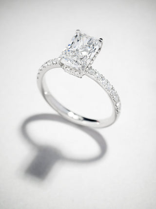 Hidden Halo Ring with 2.0 CT Radiant Cut Moissanite - violetjewels
