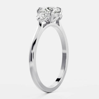 Three Stone Ring with 1.0 CT Round Moissanite - violetjewels