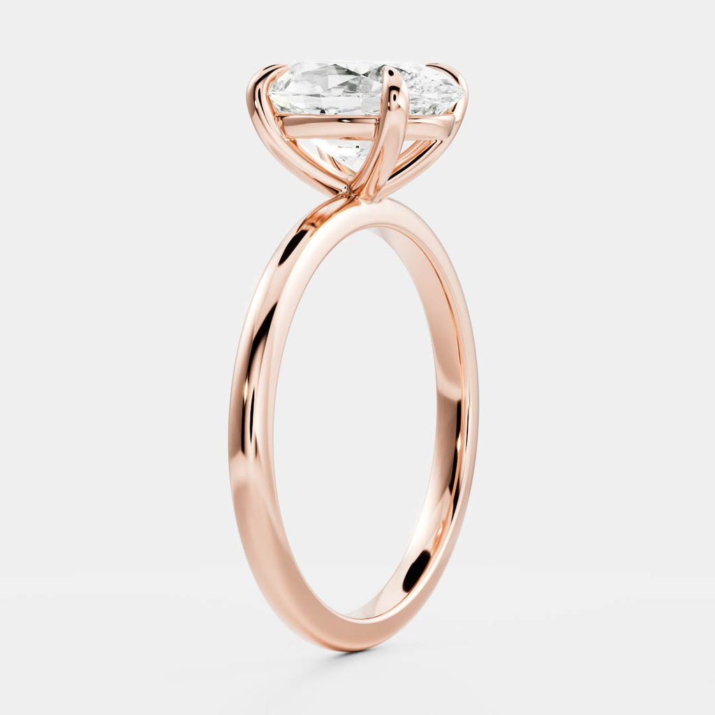 2.50-3.50 CT Oval Cut Solitaire Style Moissanite Engagement Ring