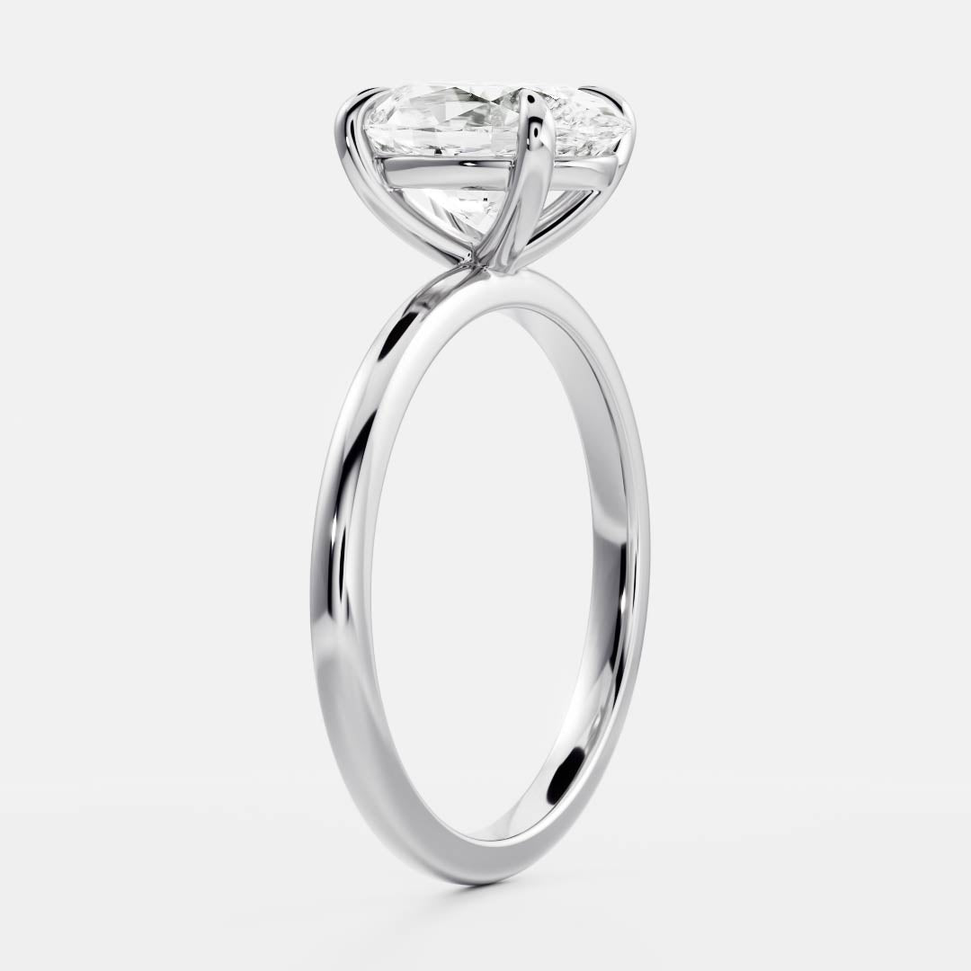 2.50-3.50 CT Oval Cut Solitaire Style Moissanite Engagement Ring