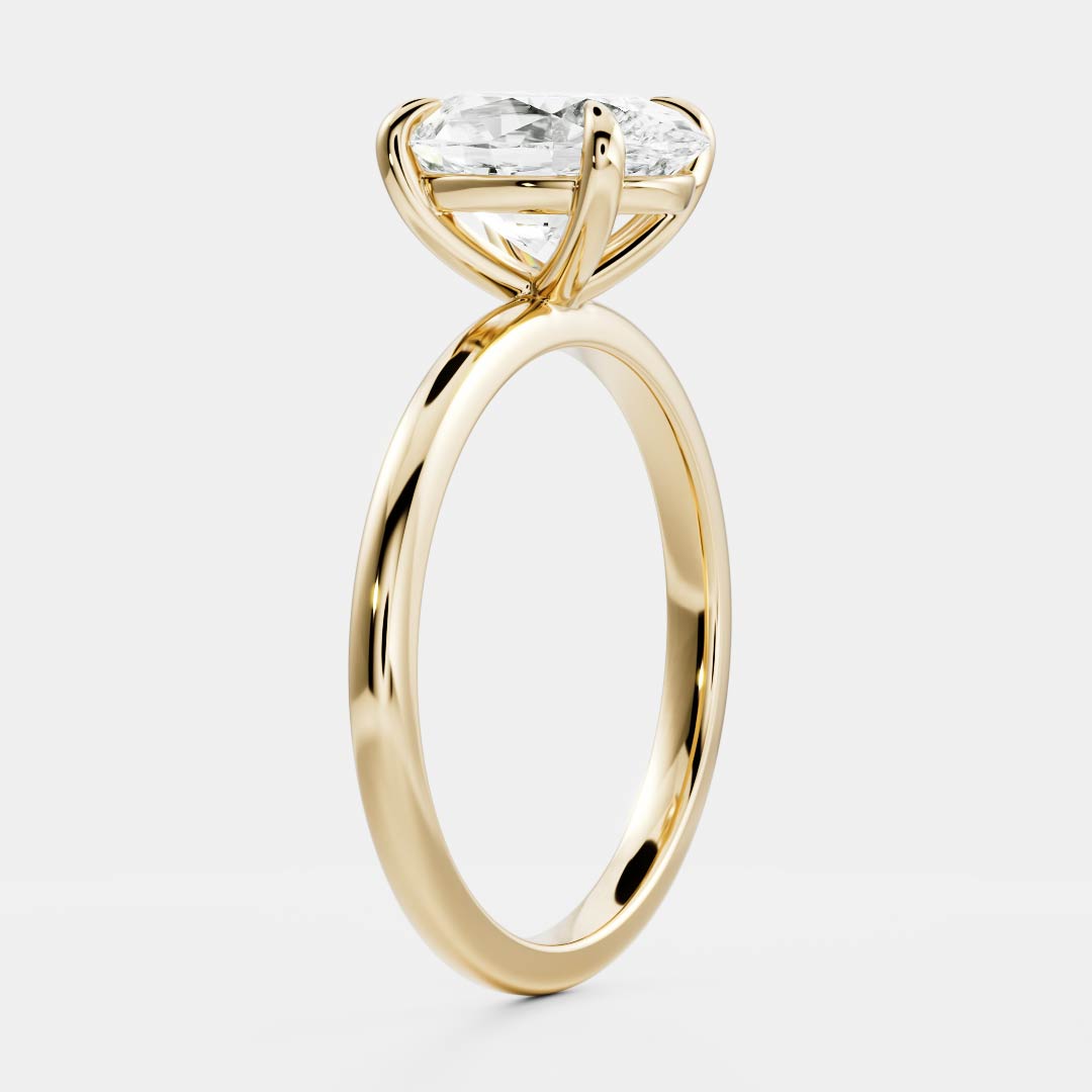 2.50-3.50 CT Oval Cut Solitaire Style Moissanite Engagement Ring