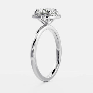 Halo & Pave Setting Ring with 1.0 CT Round Moissanite - violetjewels