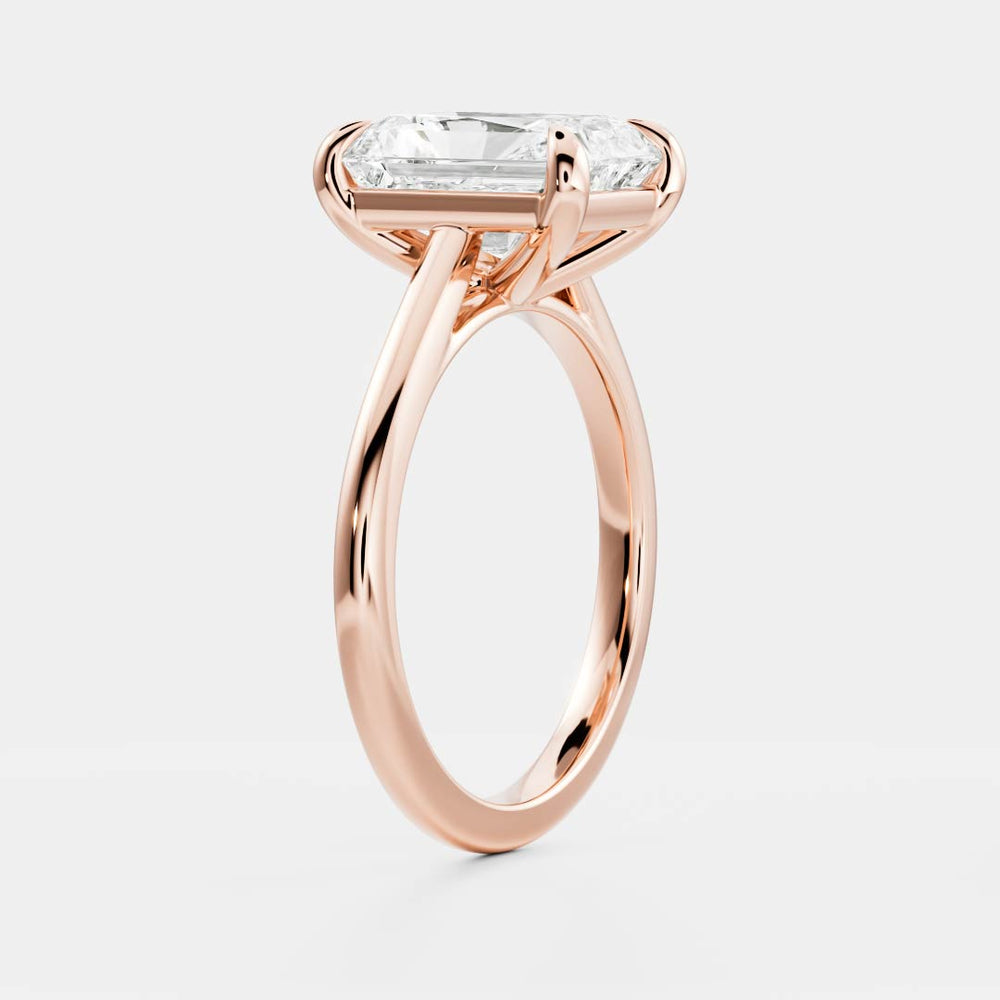 Solitaire Ring with 2.0 CT Radiant Moissanite - violetjewels