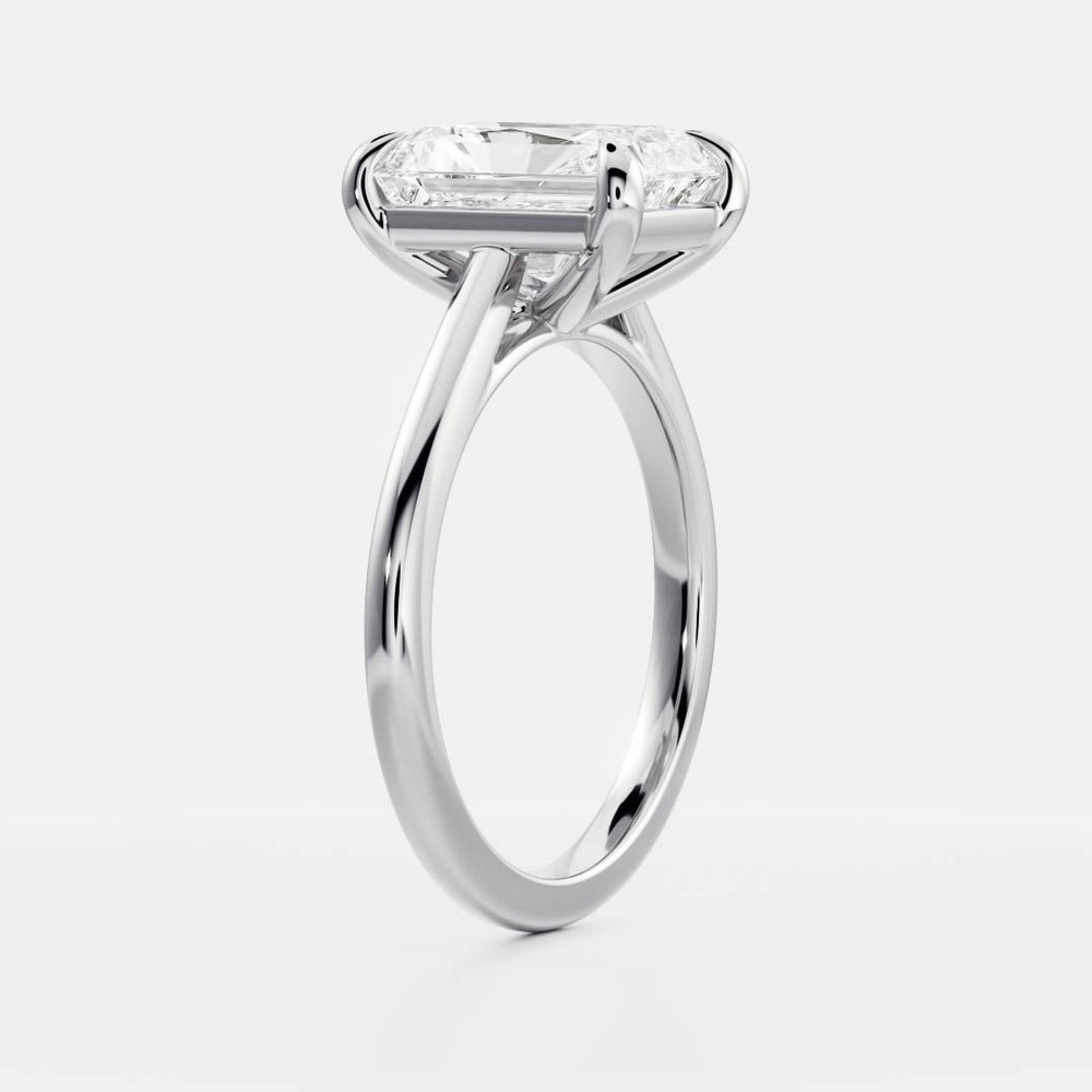 Solitaire Ring with 2.0 CT Radiant Moissanite - violetjewels