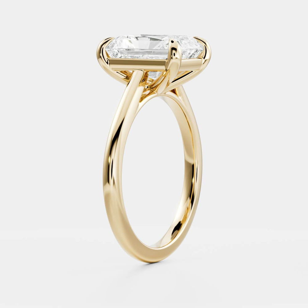 Solitaire Ring with 2.0 CT Radiant Moissanite - violetjewels