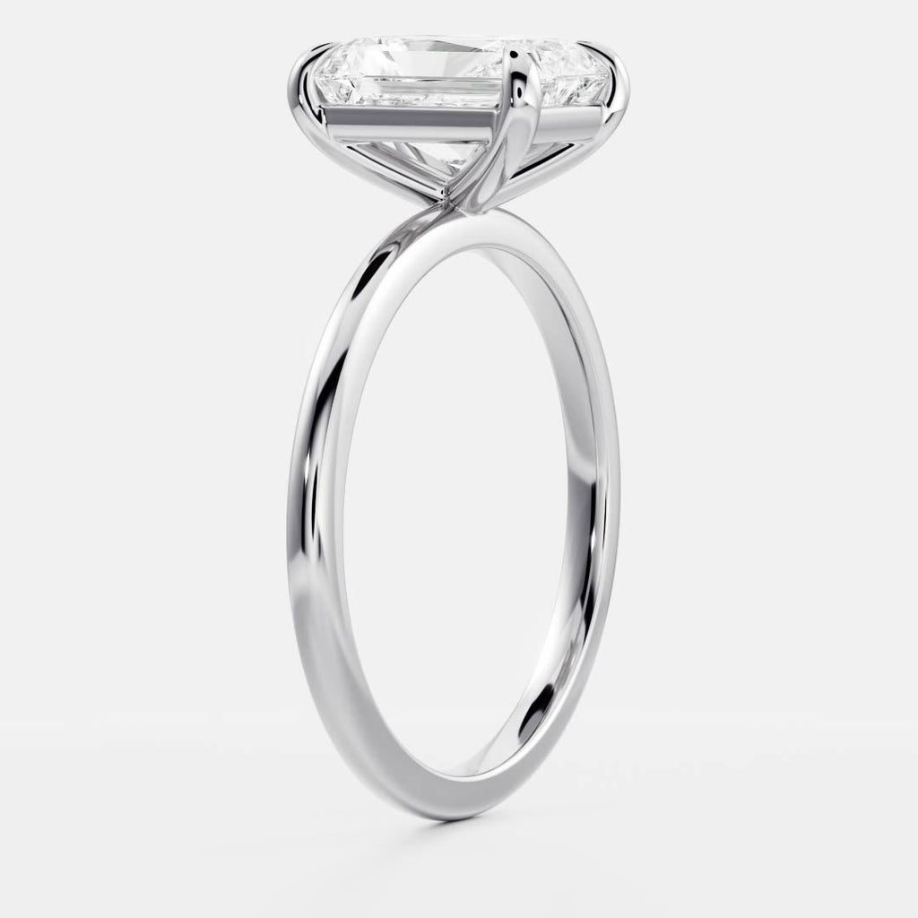 2.0 - 3.0 CT Radiant Cut Solitaire Style Moissanite Engagement Ring