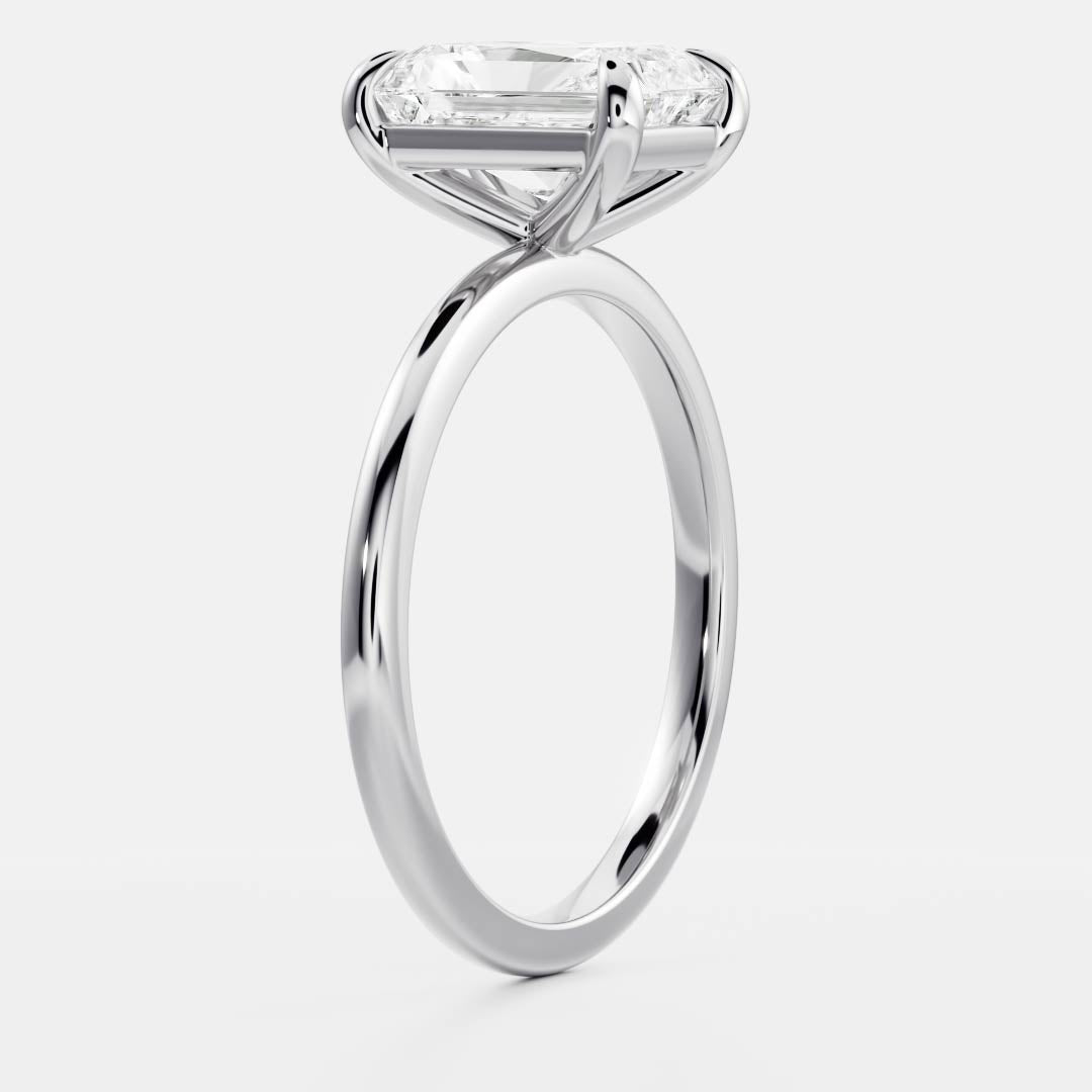2.0 - 3.0 CT Radiant Cut Solitaire Style Moissanite Engagement Ring