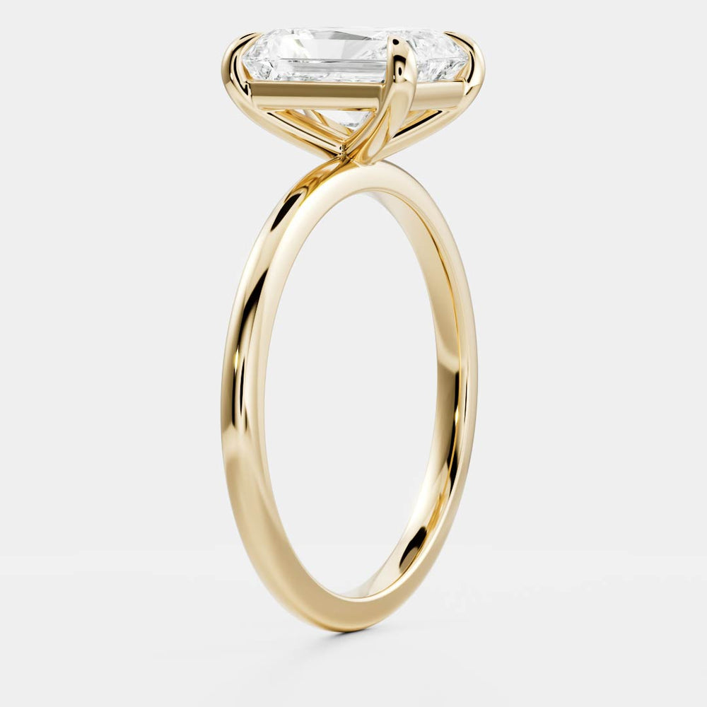 Solitaire Ring with 1.50 CT Radiant Moissanite - violetjewels