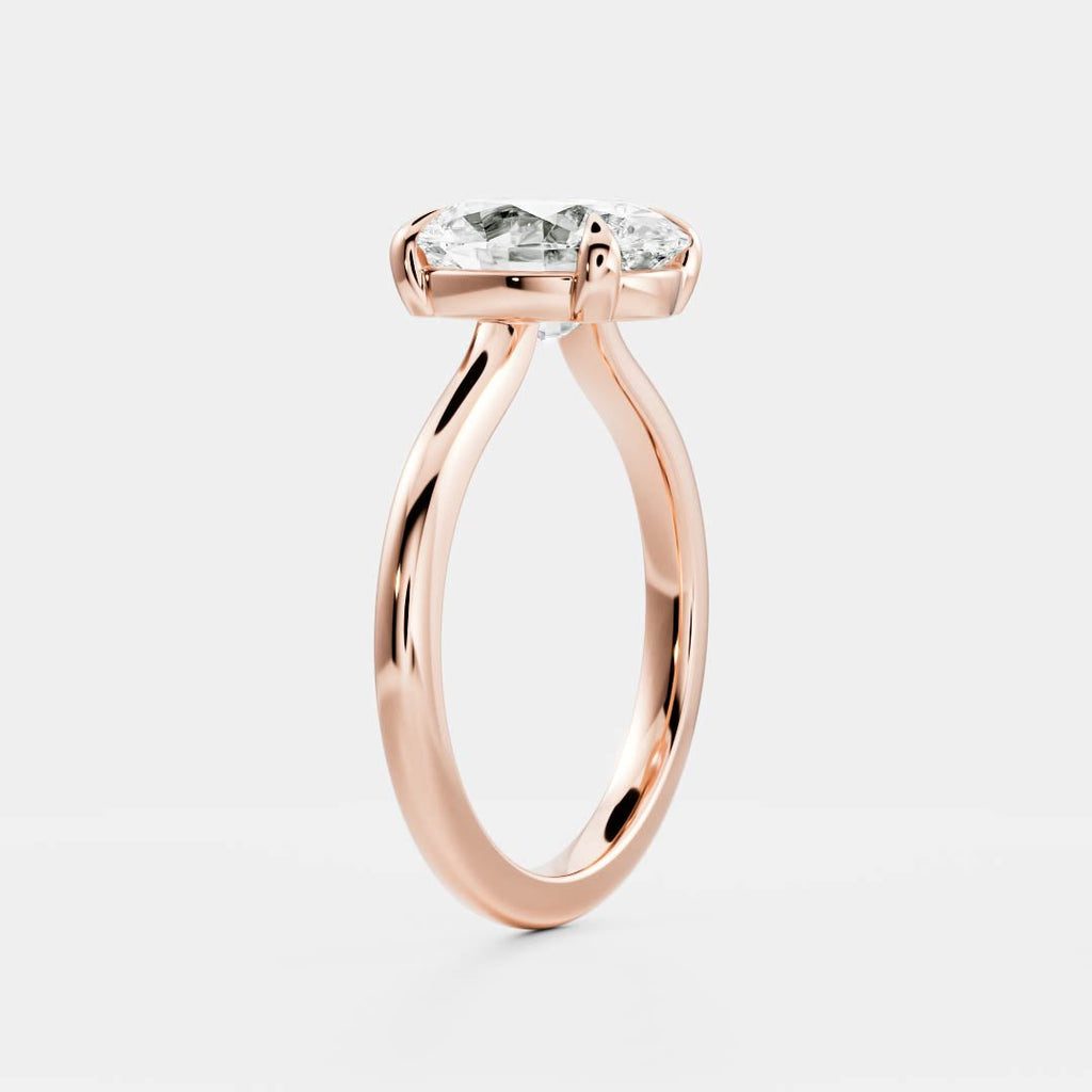 2.50-3.50 CT Oval Cut Solitaire Style Moissanite Engagement Ring
