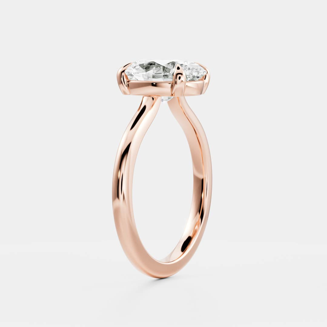 2.50-3.50 CT Oval Cut Solitaire Style Moissanite Engagement Ring