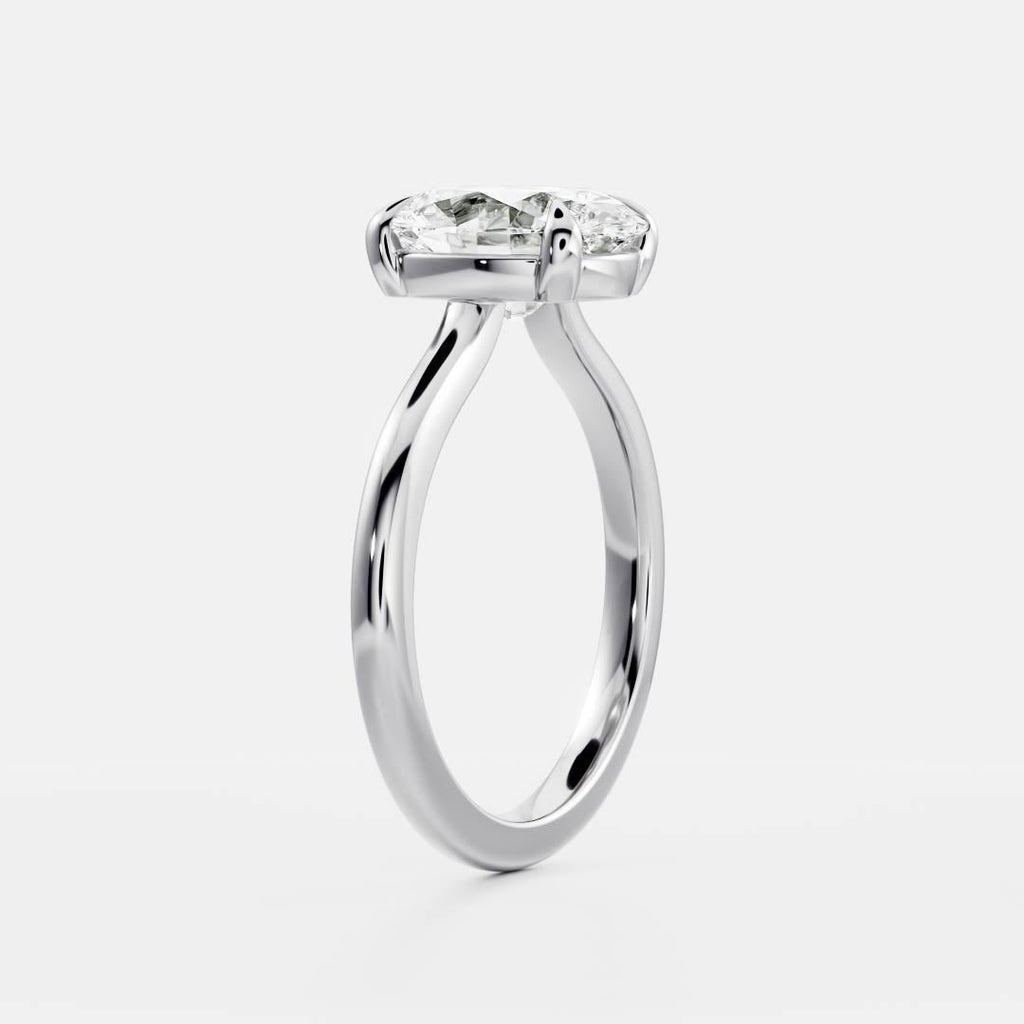 2.50-3.50 CT Oval Cut Solitaire Style Moissanite Engagement Ring