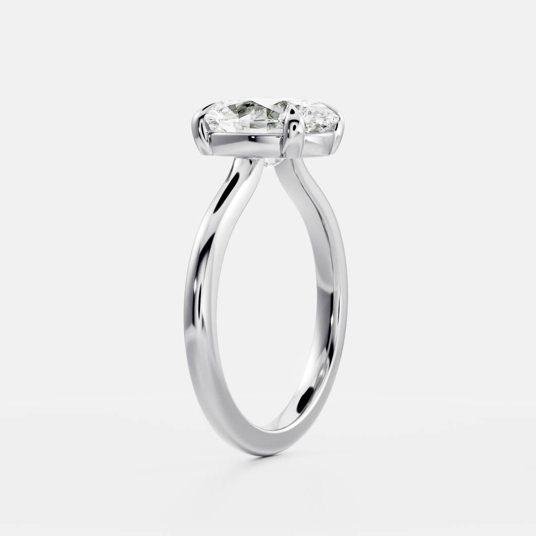 2.50-3.50 CT Oval Cut Solitaire Style Moissanite Engagement Ring