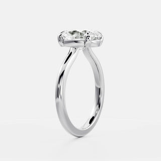 Solitaire Ring with 1.50 CT Oval Moissanite - violetjewels