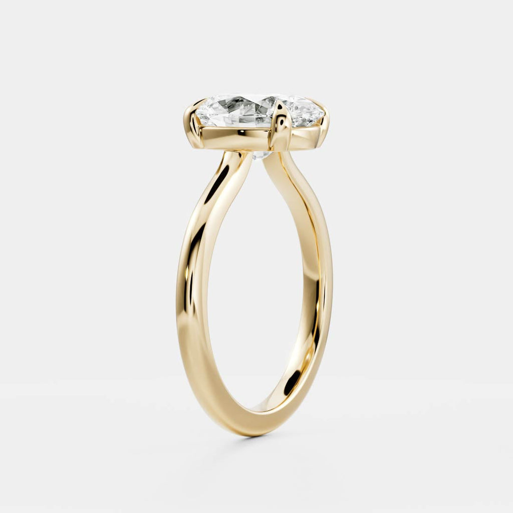 2.50-3.50 CT Oval Cut Solitaire Style Moissanite Engagement Ring