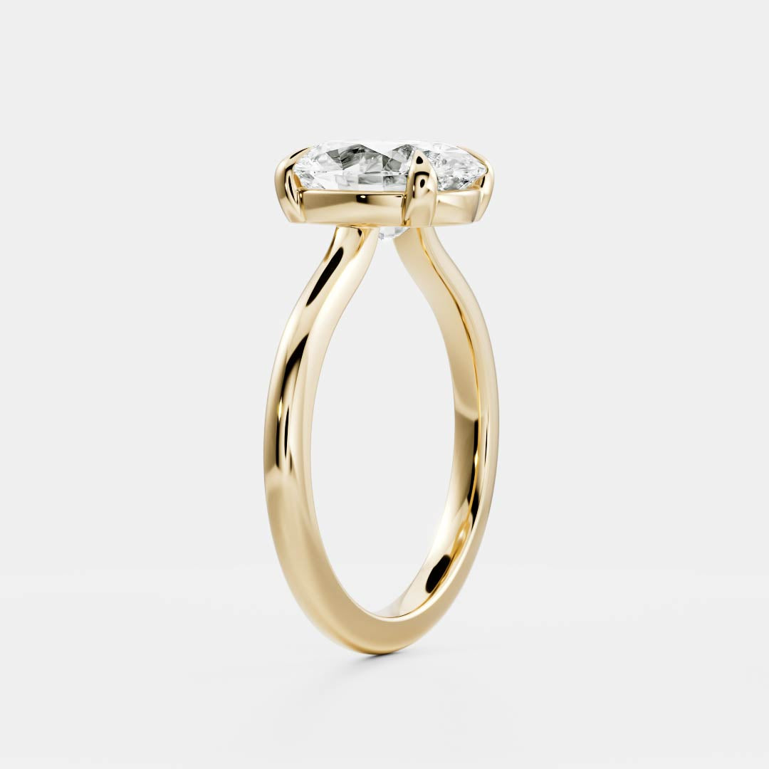 2.50-3.50 CT Oval Cut Solitaire Style Moissanite Engagement Ring