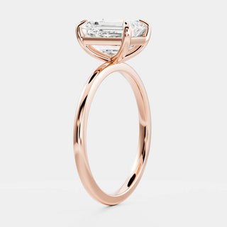 2.50 - 3.50 CT Emerald Cut Solitaire Style Moissanite Engagement Ring