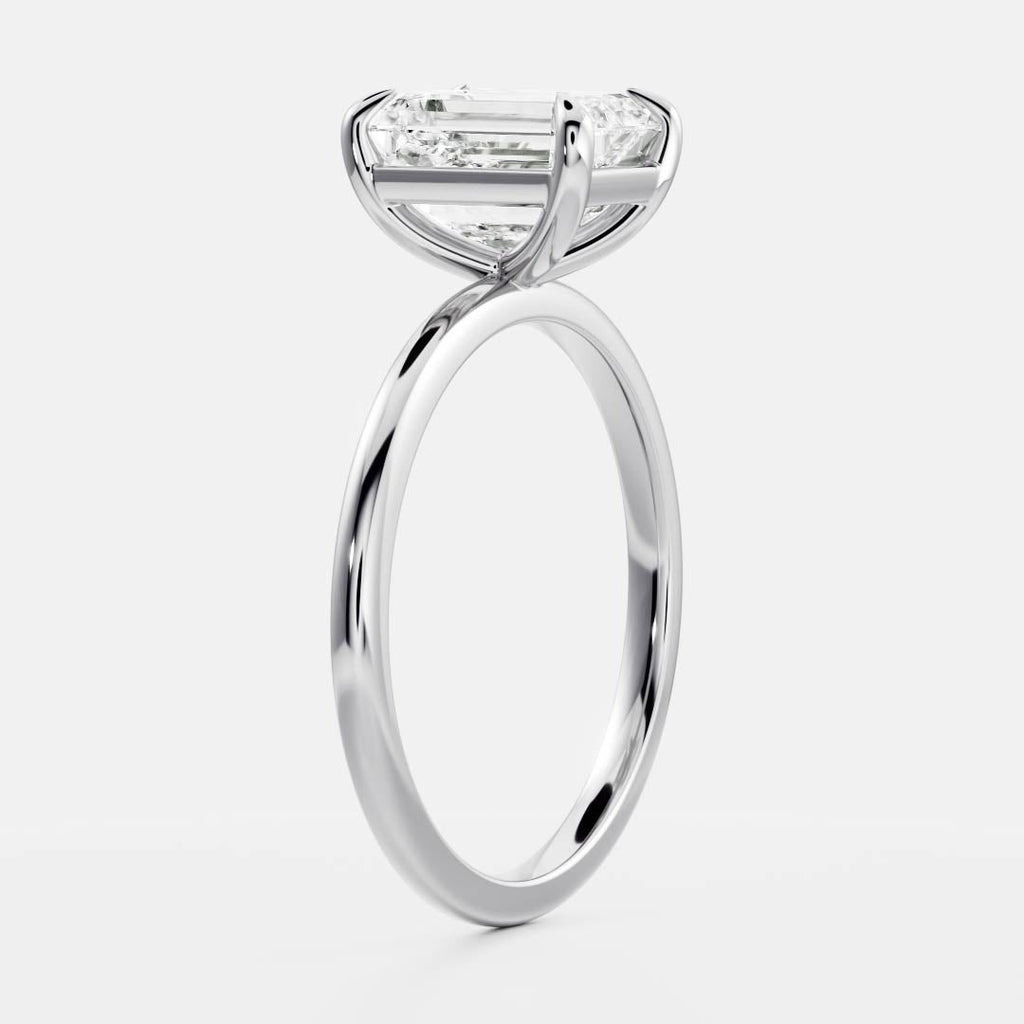 2.50 - 3.50 CT Emerald Cut Solitaire Style Moissanite Engagement Ring