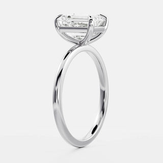 2.50 - 3.50 CT Emerald Cut Solitaire Style Moissanite Engagement Ring