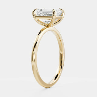2.50 - 3.50 CT Emerald Cut Solitaire Style Moissanite Engagement Ring