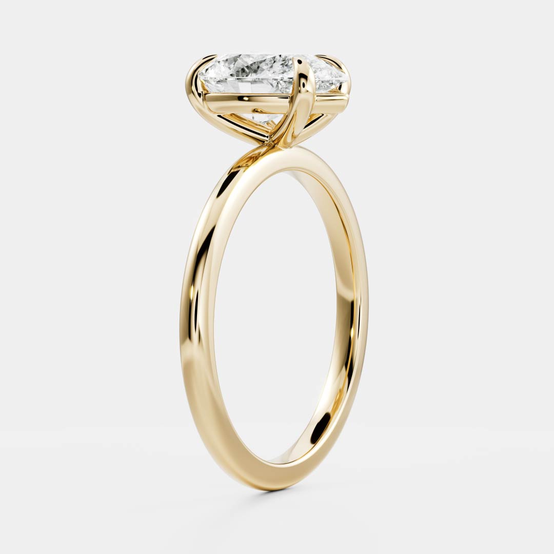 1.50 - 2.50CT Pear Cut Solitaire Style Moissanite Engagement Ring