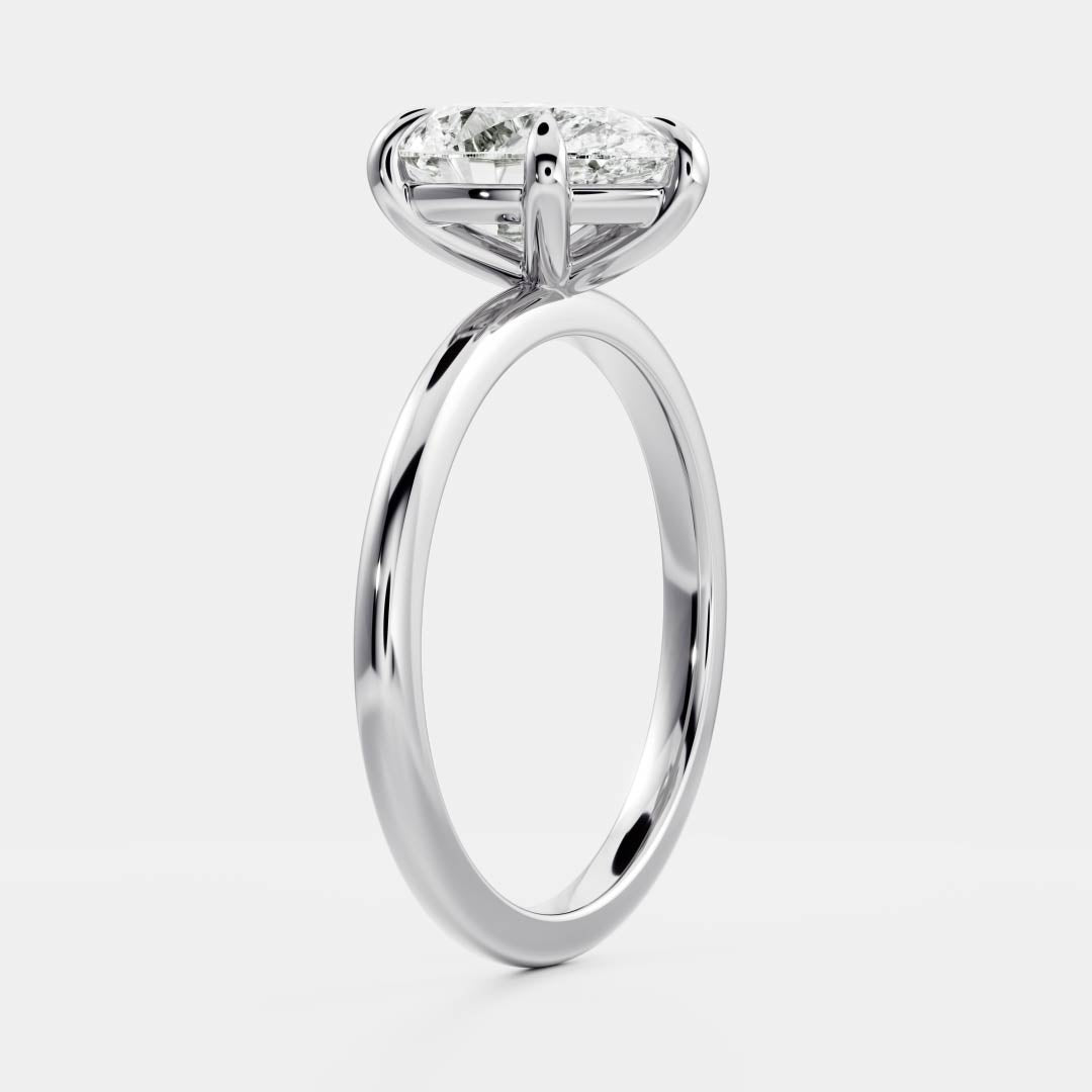 1.50 - 2.50CT Pear Cut Solitaire Style Moissanite Engagement Ring