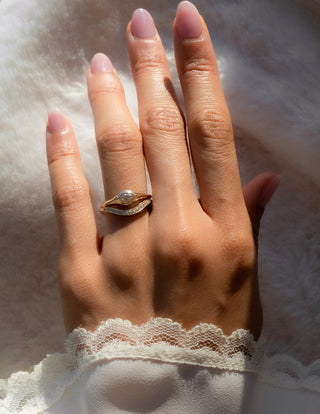 0.20 TCW Pear Lab Grown Diamond Wave Pave Band