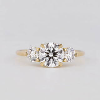 1.21-3.50 CT Round  Lab Grown Diamond Three Stone Engagement ring