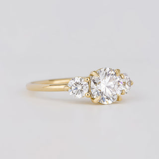 1.21-3.50 CT Round  Lab Grown Diamond Three Stone Engagement ring