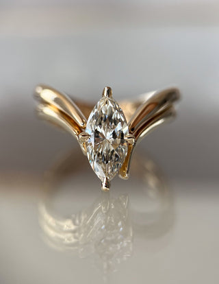 1.25 - 3.0 CT Marquise Shaped Lab Grown Diamond Solitaire Style Bridal Set