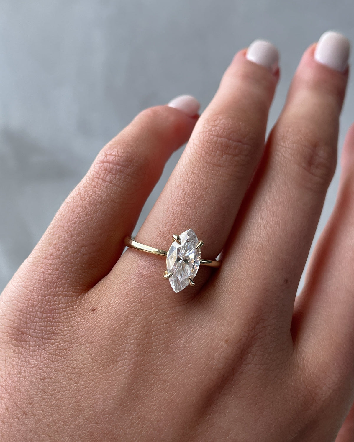 1.50 CT Marquise Cut Solitaire F/VS1 Lab Grown Diamond Engagement Ring - violetjewels