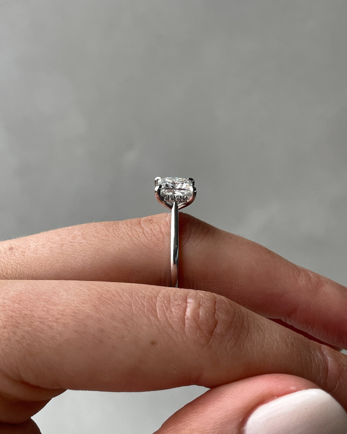 1.50 CT Princess Hidden Halo D/VS2 Lab Grown Diamond Engagement Ring - violetjewels