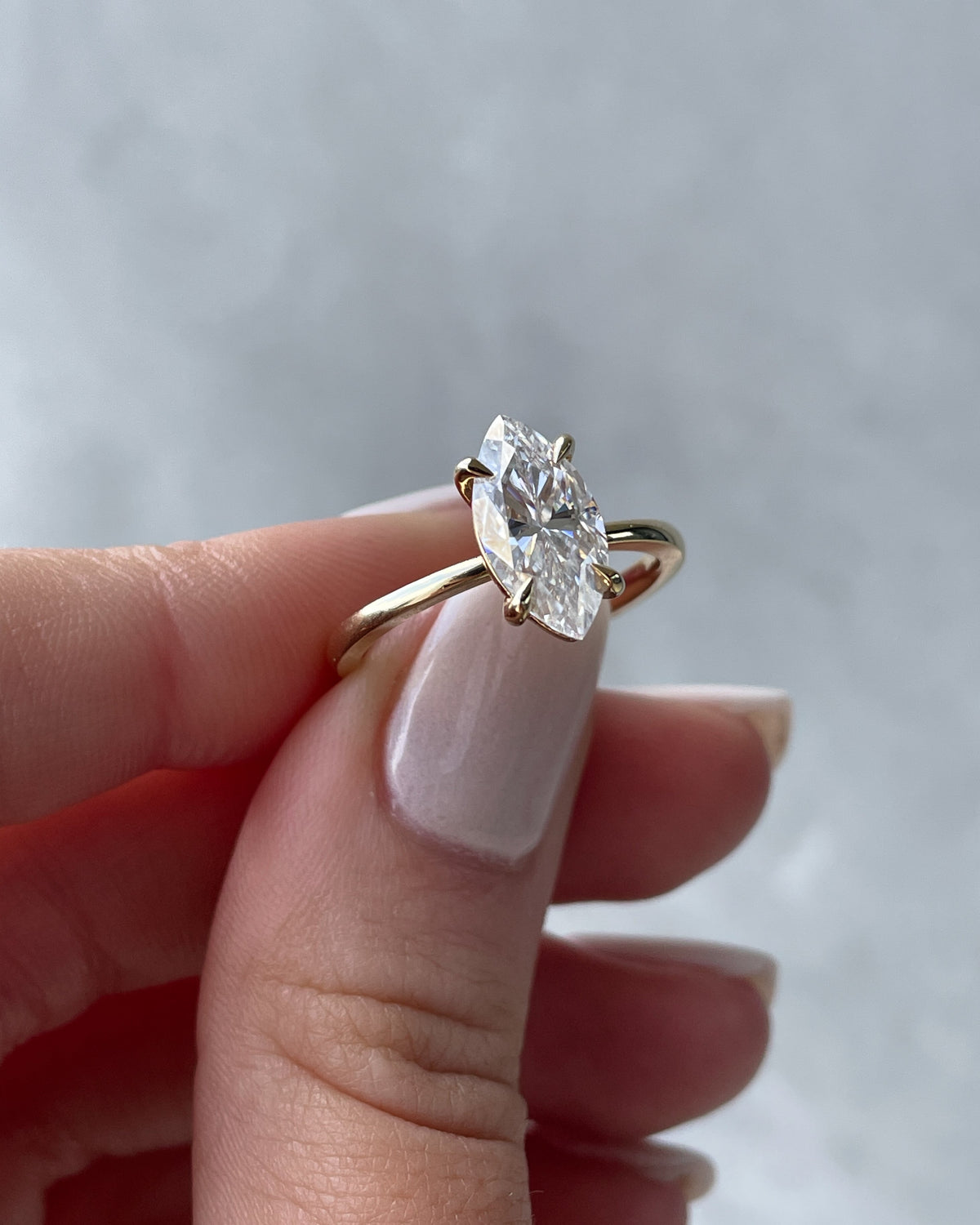 1.50 CT Marquise Cut Solitaire F/VS1 Lab Grown Diamond Engagement Ring - violetjewels