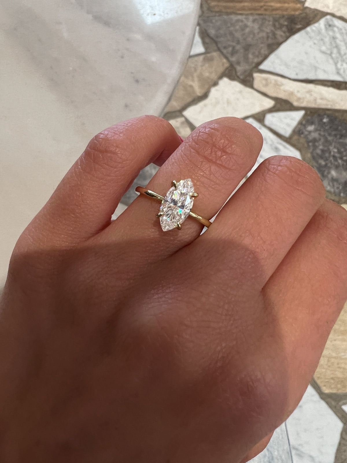 1.50 CT Marquise Cut Solitaire F/VS1 Lab Grown Diamond Engagement Ring - violetjewels